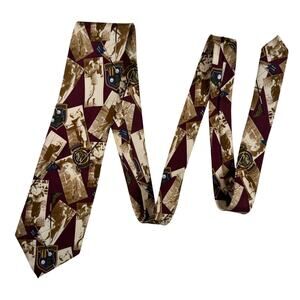 Hathaway Men’s Necktie 1927 Fox Golf Club Print Red Made in USA Novelty Tie